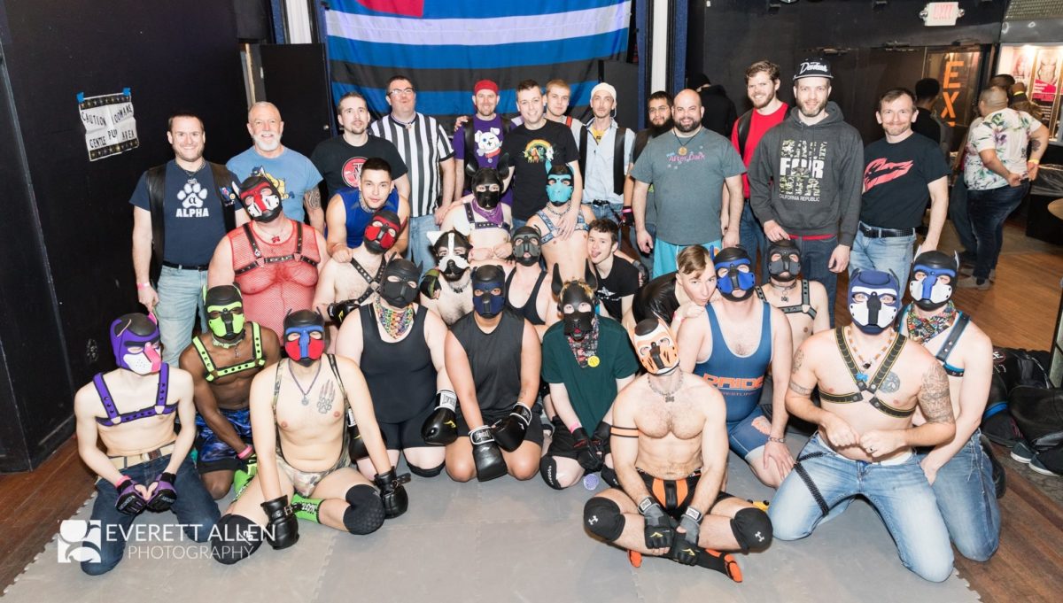 Group photo from the February Public Mosh (Twin Cities Leather Weekend)